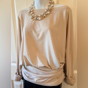 Elegant Cream off the shoulder Women's Top, size M, necklace, not included